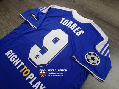เสื้อฟุตบอล Retro ย้อนยุค Chelsea Home เชลซี เหย้า 2011-12 ชุดแชมป์ยูฟ่าแชมป์เปี้ยนลีค 9 TORRES พร้อมอาร์ม - 02